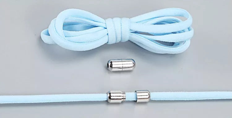 Lazy Laces shoe laces with metal buckles in various colors for a secure fit