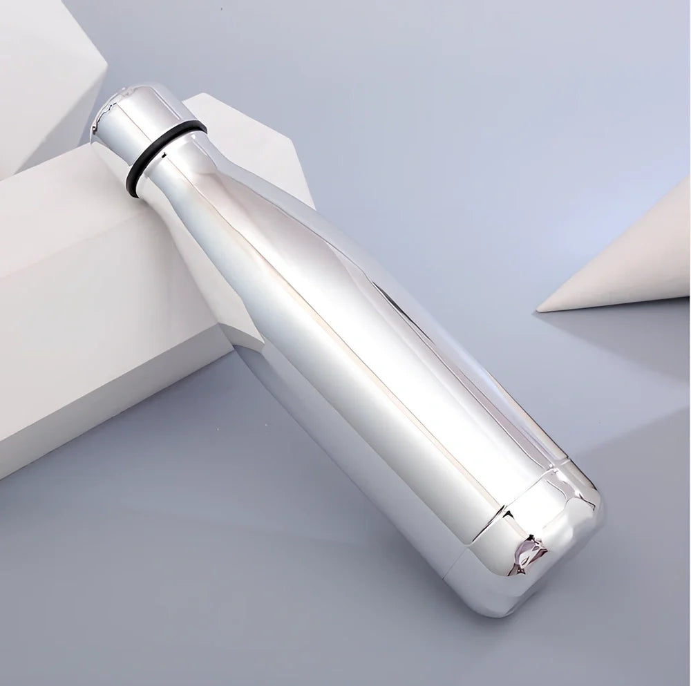 Stainless steel thermal water bottle with 500ml capacity and vacuum insulation technology