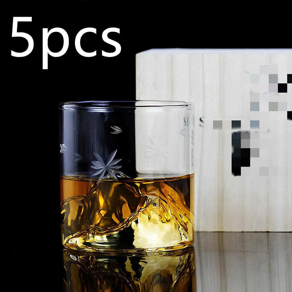 Japanese whiskey glass with 200ml capacity, heat-resistant transparent glass, 73mm height