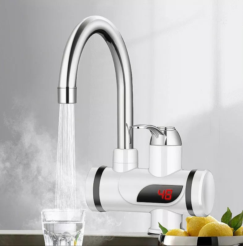 Electric instant water heater tap with adjustable temperature for kitchen or bathroom use