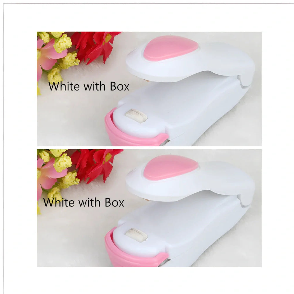 Mini hand pressure heat sealing machine measuring 10cm with magnetic base for plastic bag food preservation