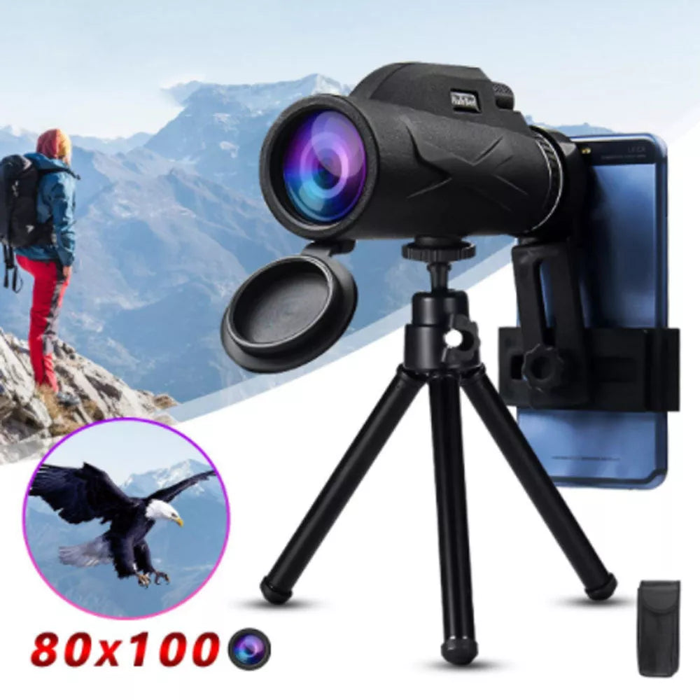 Portable Monocular Telescope with 80x Magnification and BAK4 Prism