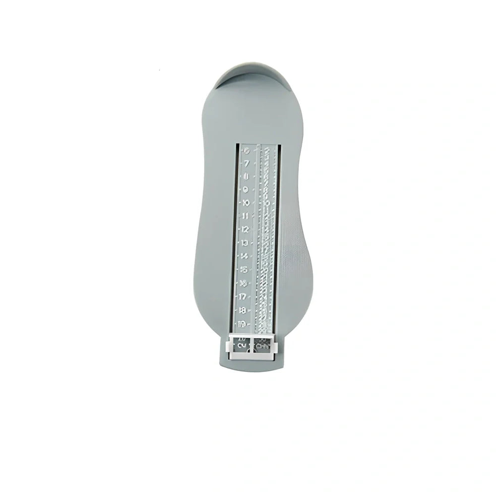 Blue children's foot measuring ruler with 0-20cm scale on ABS plastic 22.7x9x2.5cm
