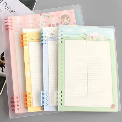 B5 loose-leaf refill pad with coloured PP cover, 40 pages, for 8-hole binders.