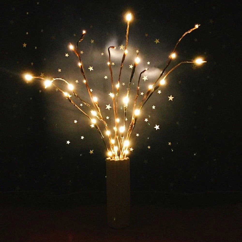 Elegant Twig Lights with 20 LED bulbs, perfect for decorating any space with a warm, enchanting ambiance