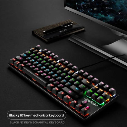 Green shaft mechanical keyboard with 87 keys and backlight