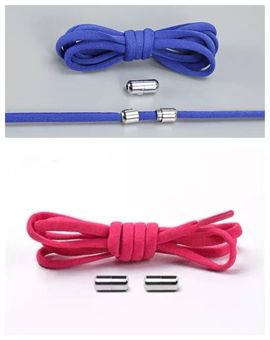 Lazy Laces shoe laces with metal buckles in various colors for a secure fit