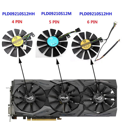 Power Logic 87mm graphics card cooling fan for ASUS ROG Strix GPUs with 4-pin connector