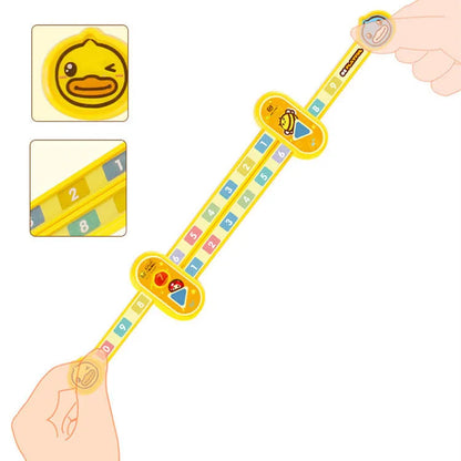 Yellow plastic children's digital decomposition ruler measuring 24.5cm for mathematics education