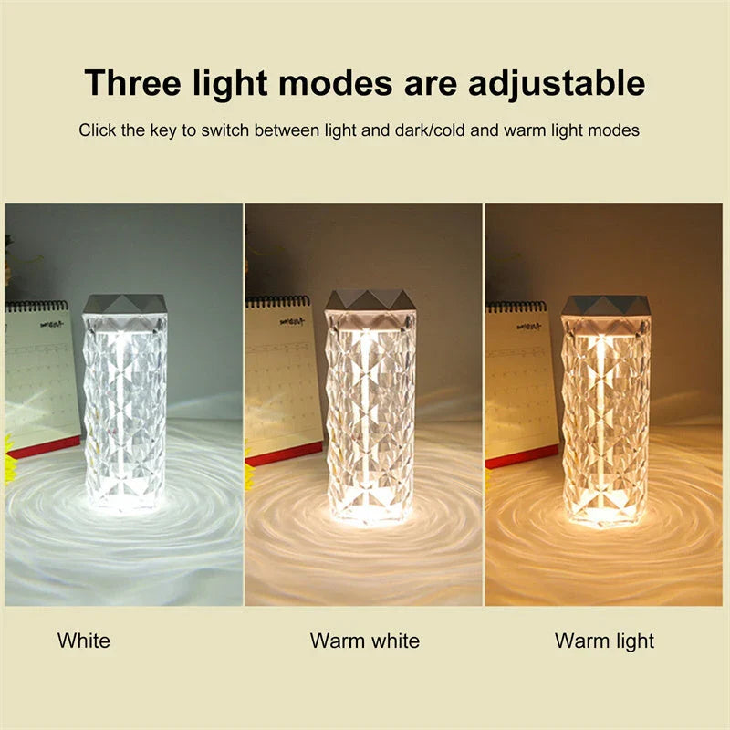 Crystal Lamp Humidifier with Soothing Mist and Customizable Lighting for Home Decor