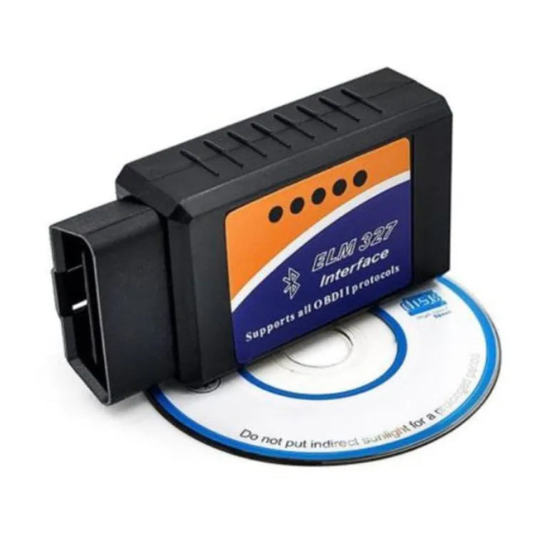 Dual-mode 5.1 Bluetooth auto fault detector on vehicle OBD2 port, compact size 45mm by 25mm by 65mm