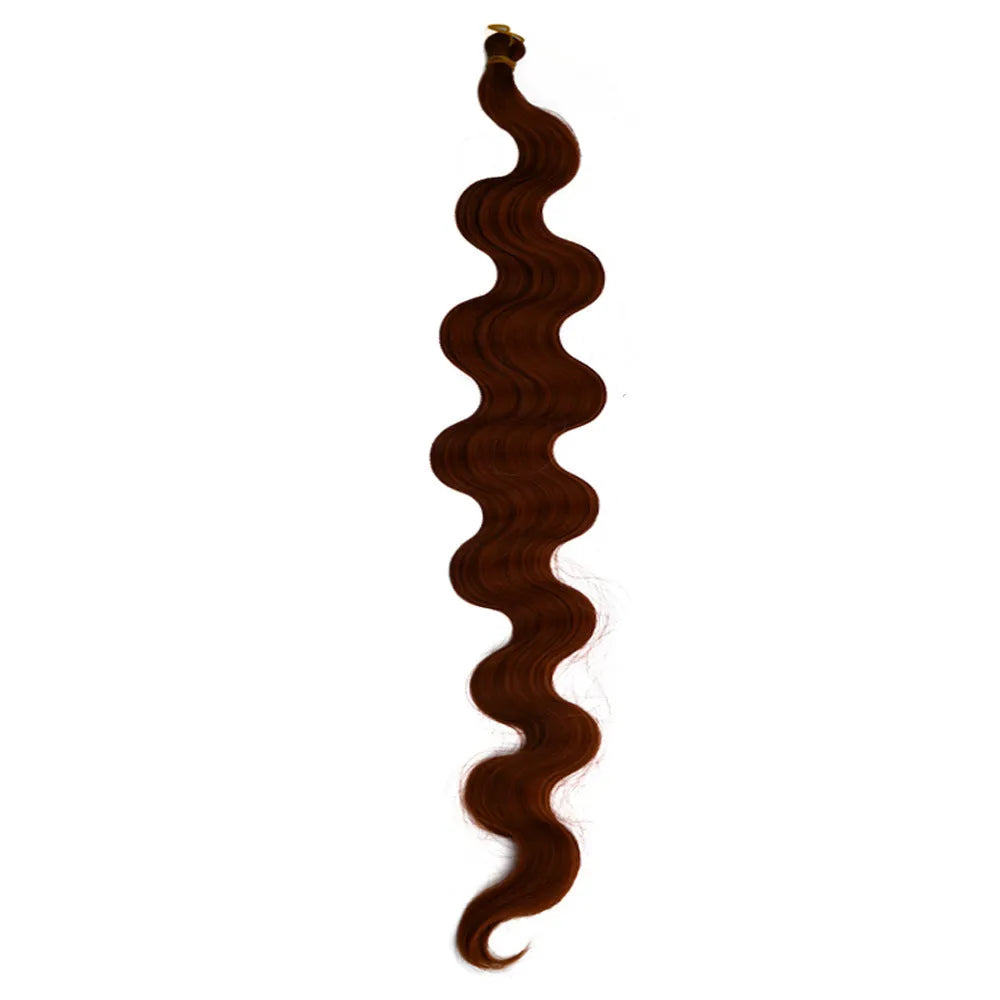 24-inch wine red synthetic wig with big wave texture in crochet braid style