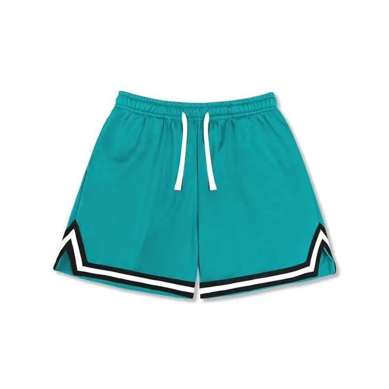 Men's elastic polyester shorts in various colours for summer sports and leisure activities