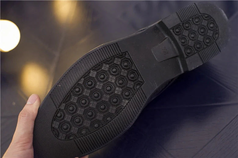 Men's black business dress shoes with premium PU upper and durable sole