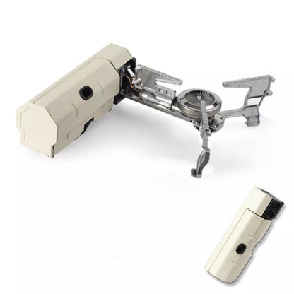 Portable folding cassette stove for outdoor cooking with storage bag