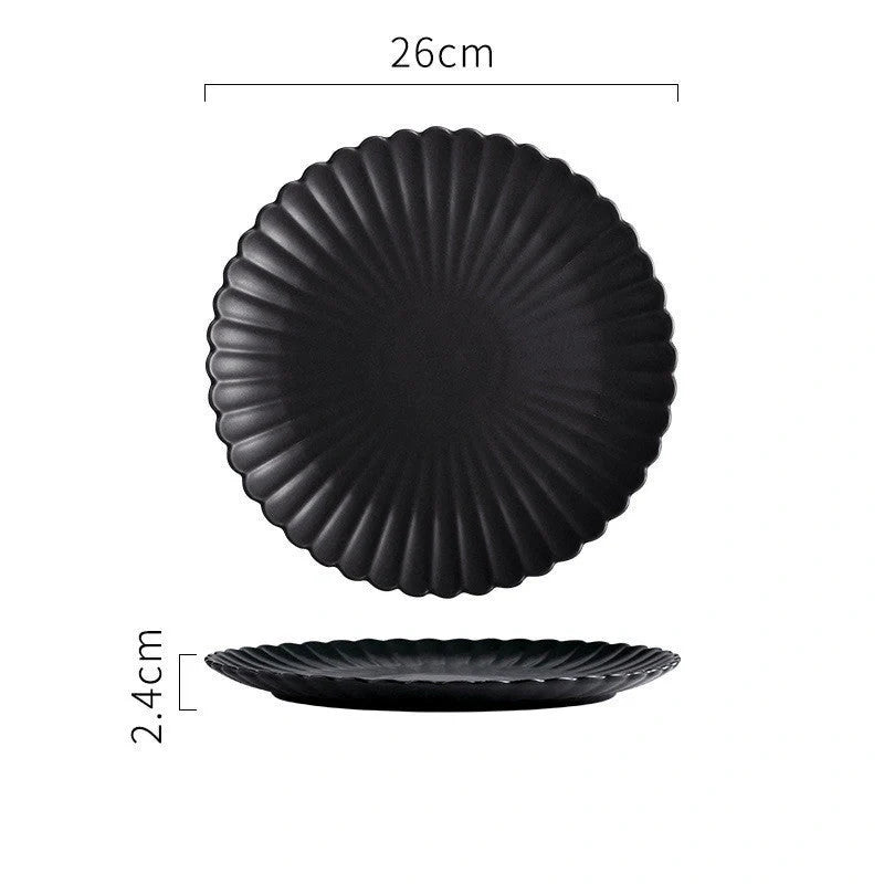 10-inch solid-color ceramic plate for fruit, cake, and steak serving