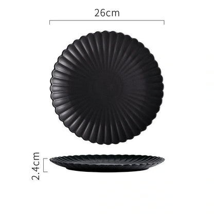 10-inch solid-color ceramic plate for fruit, cake, and steak serving
