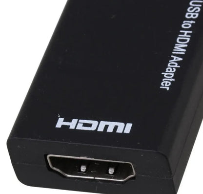 Black DisplayPort to HDMI adapter cable with micro USB connector, 12cm length