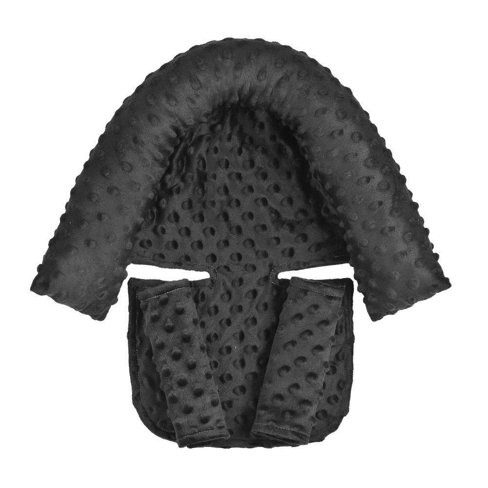 Baby car safety head support pillow and seat belt covers in various colors