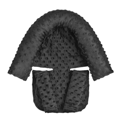 Baby car safety head support pillow and seat belt covers in various colors
