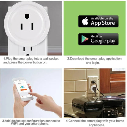 Wi-Fi smart plug with 4 power sockets and USB ports for remote control of devices