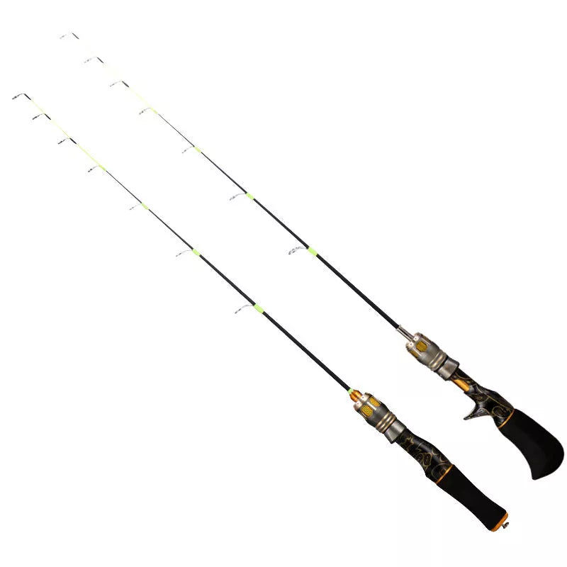 50cm70cm Flat Tip Ice Fishing Rod with carbon construction and choice of handle types