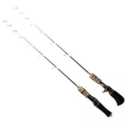 50cm70cm Flat Tip Ice Fishing Rod with carbon construction and choice of handle types