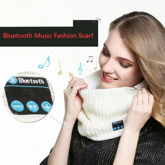 Knit Pullover Wireless Bluetooth Scarf in multiple colors with intuitive controls