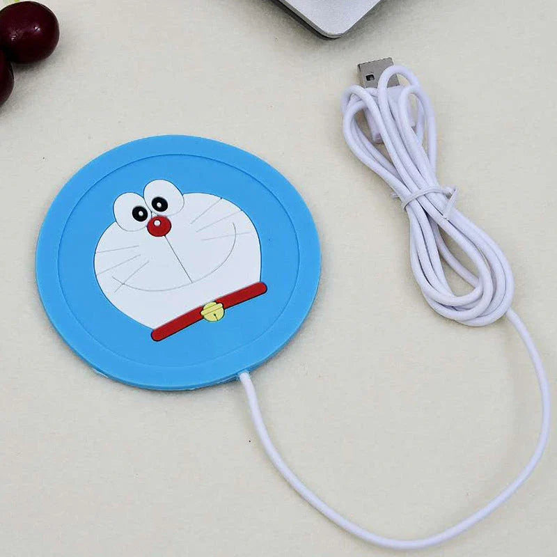 Cozy USB-powered cartoon drink warmer pad with soft rubber construction and adorable designs to keep your beverages at the perfect temperature