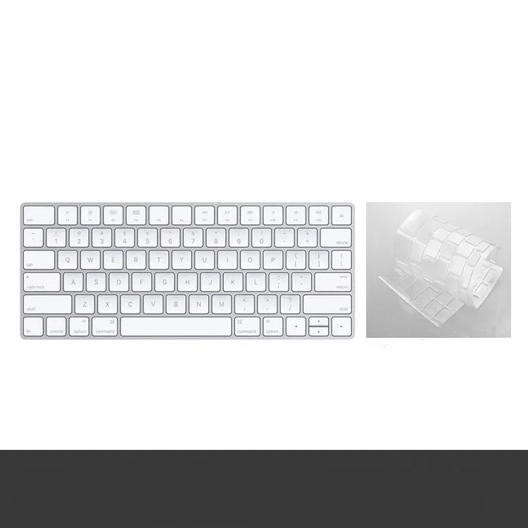 White Apple G6 ultra-thin metal Bluetooth wireless keyboard on a desk