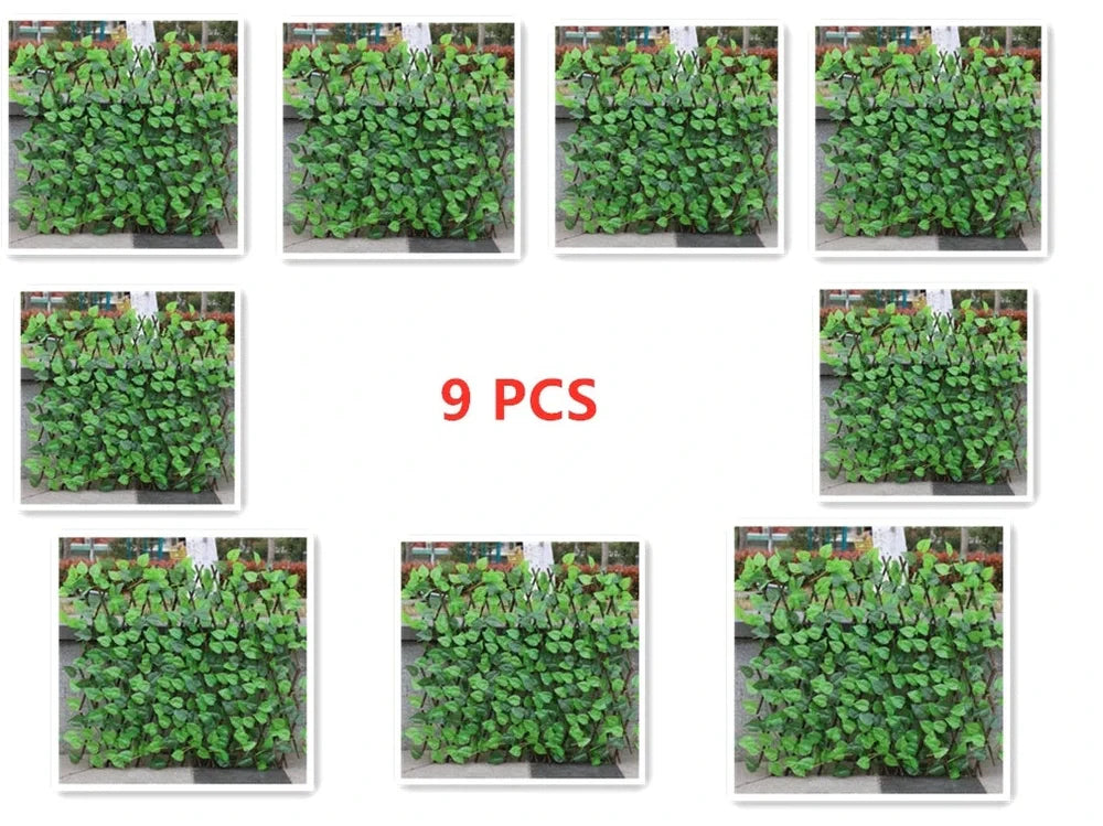 Plastic simulation wooden fence panel showing realistic wood grain texture in outdoor setting