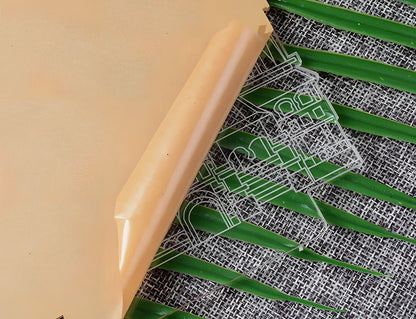 Creative USB bedside night light with acrylic castle scene, 20x17.5cm size, touch control for three light modes