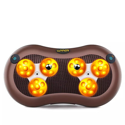 Massager Pillow with multiple head options for targeted muscle relief, compact and portable design