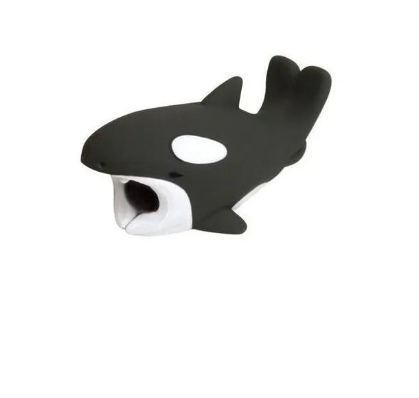 Silicone animal-shaped cable protector for Apple iPhone lightning charging cable.