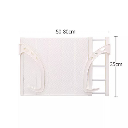 Adjustable hanging window sill drying rack in white and pink, 50x35cm