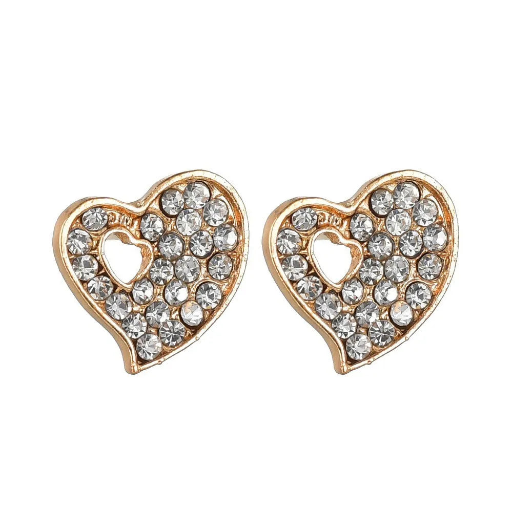 Gold-coloured women's love jewellery set with earrings, pendant and bracelet featuring bell patterns