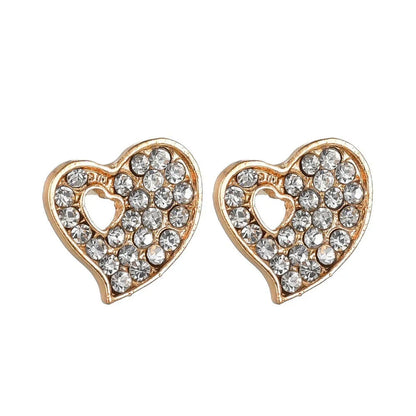 Gold-coloured women's love jewellery set with earrings, pendant and bracelet featuring bell patterns