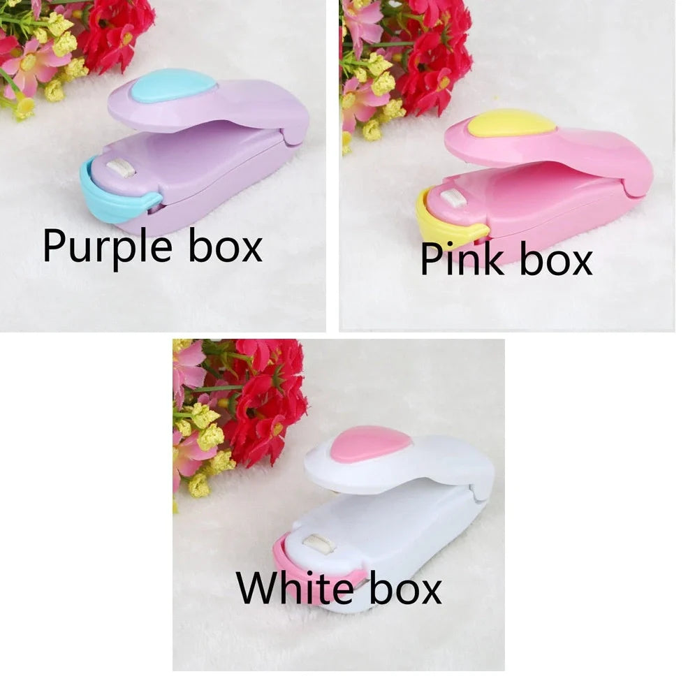 Mini hand pressure heat sealing machine measuring 10cm with magnetic base for plastic bag food preservation