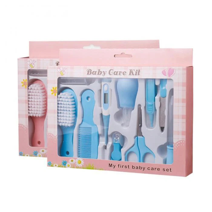 Portable Baby Health Suit 8-Piece Grooming Set with safety scissors, nail clippers, and more