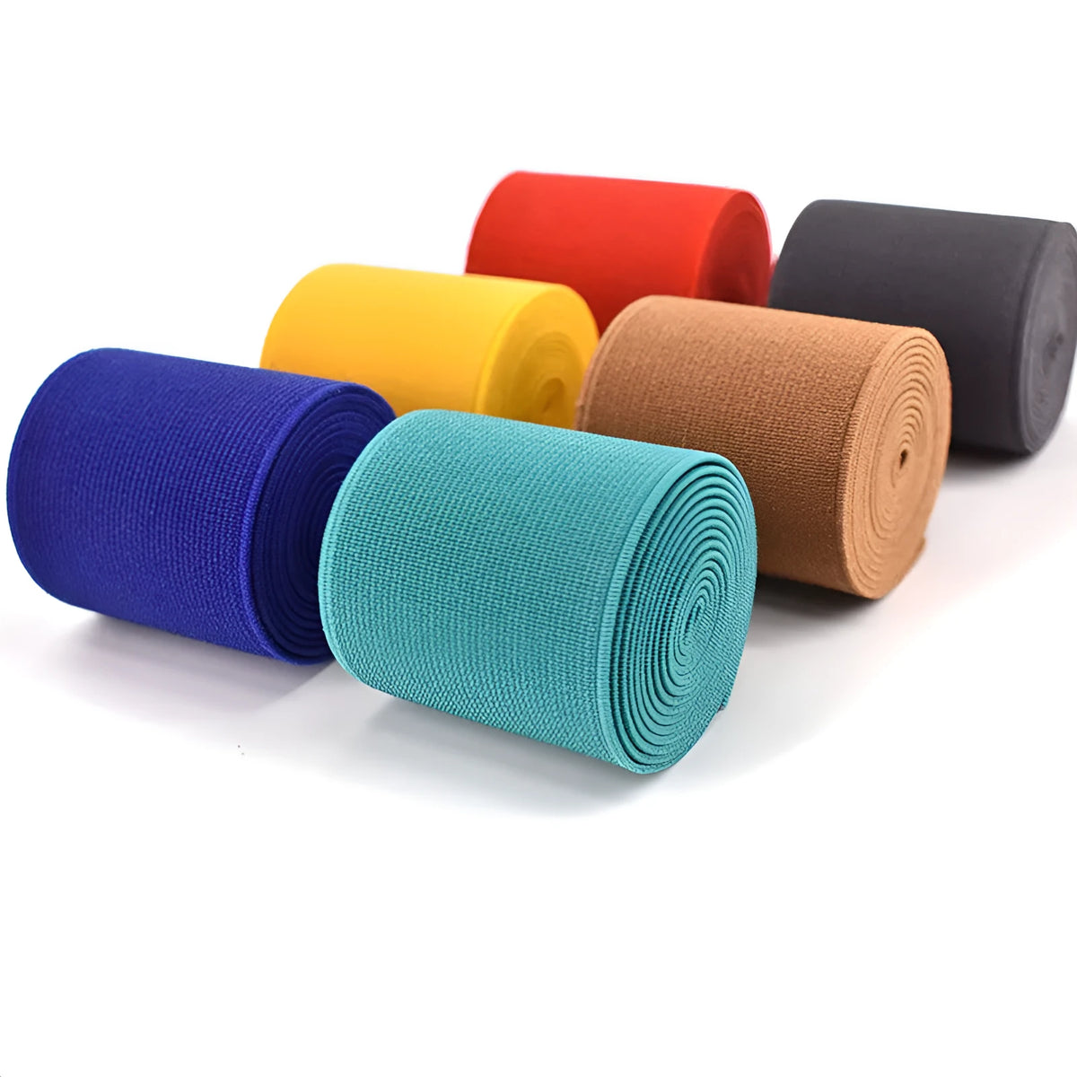 5cm wide fashion colour elastic band in ten colours including black, brown and royal blue