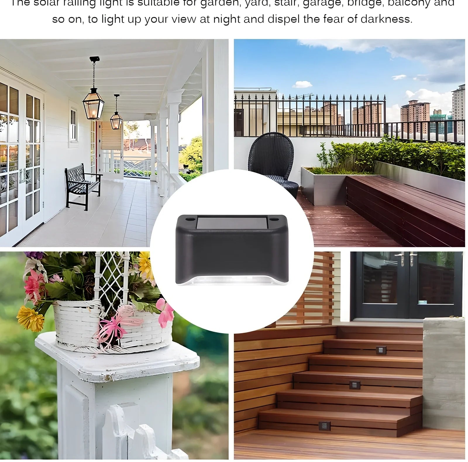 Coffee-coloured solar step light with amorphous silicon panel for outdoor staircase and garden illumination