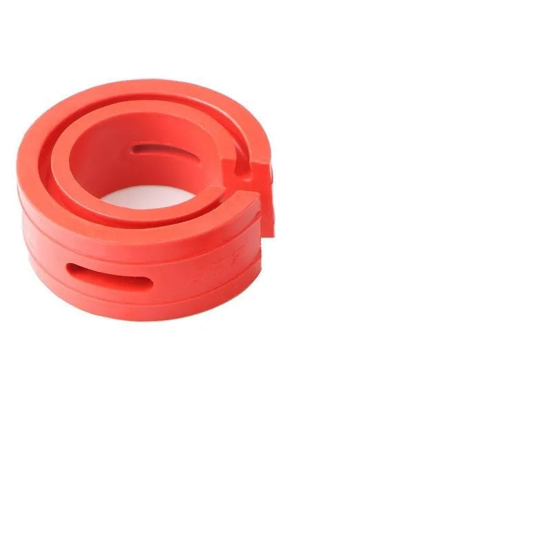 Red rubber shock absorber spring buffer cushion for car suspension, universal fit, A to F specifications available.