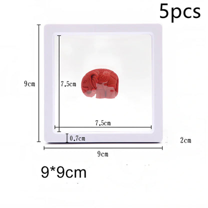 Black 11x11cm suspended 3D floating display frame holder with square base for coins and gems