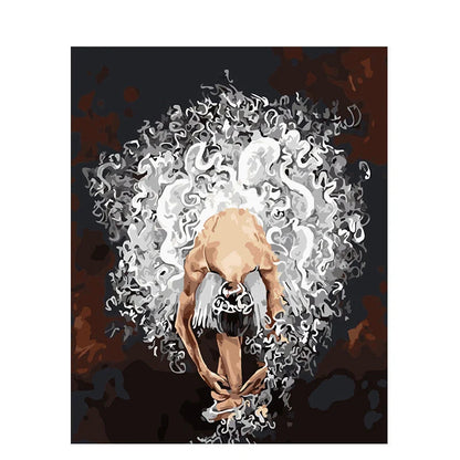 DIY Ballerina Digital Oil Painting Kit with canvas, brushes, and paints for hand-painted art