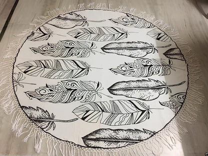 150cm Bohemian pattern beach towel with quick-dry polyester in five colour options