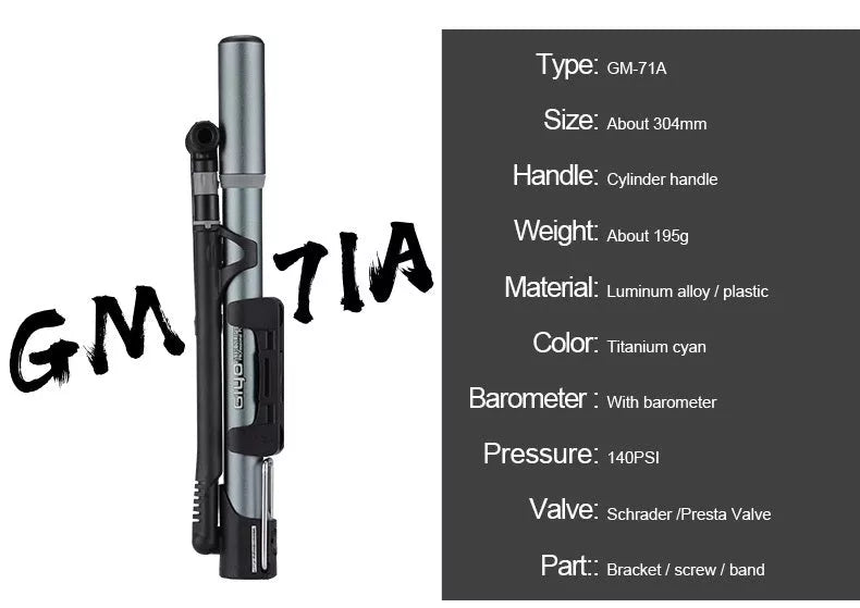 High-pressure bicycle pump with ergonomic handle and anti-skid base for stable, efficient tire inflation