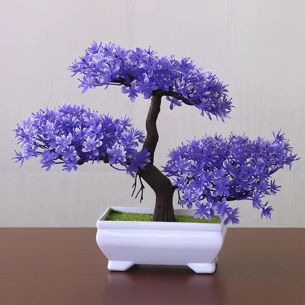 Decorative artificial plant bonsai with 19cm height and 25cm width in seven colour options