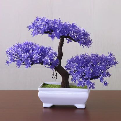 Decorative artificial plant bonsai with 19cm height and 25cm width in seven colour options