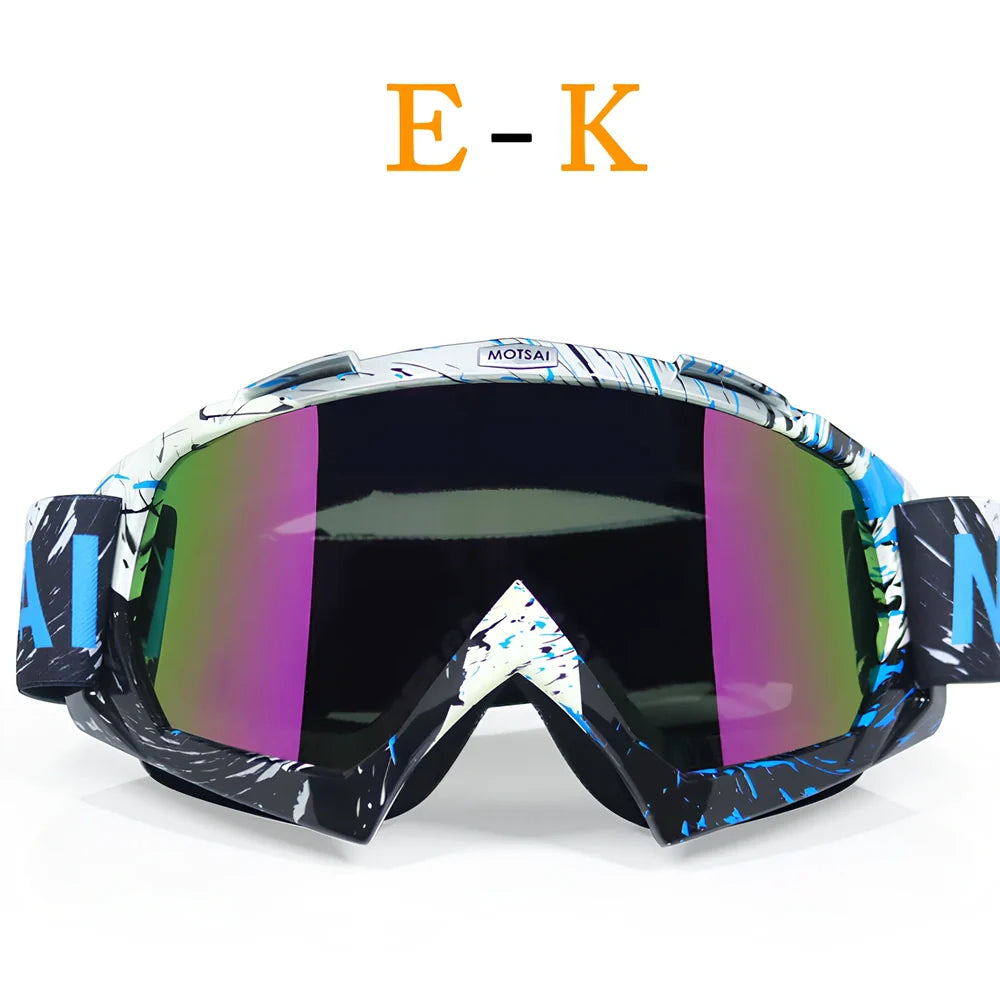 Interchangeable lens riding goggles with ABS frame and multiple colour options for off-road cycling