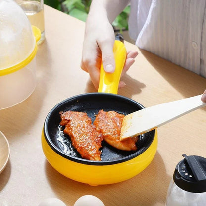 Versatile Electric Egg Cooker and Omelet Maker with Multifunction Steaming and Frying Capabilities, Non-stick Coating, and Insulated Anti-scald Handle